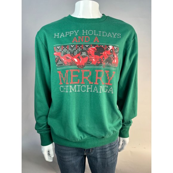 Marvel Deadpool Merry Chimichanga Men's Ugly Christmas Sweatshirt Size L SweatSh - Picture 12 of 16